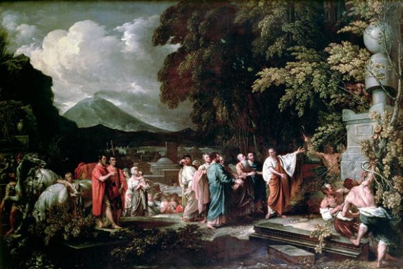 «Cicerón descubriendo la tumba de Arquímedes», Benjamin West. Fuente: Wikipedia.