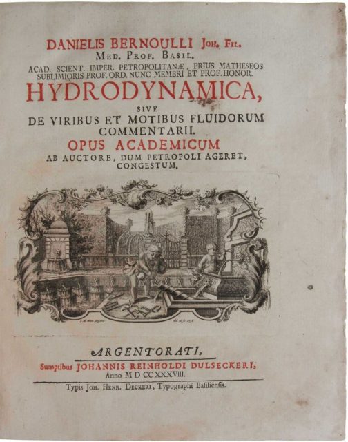 «Hydrodynamica», Daniel Bernoulli. 1738.
