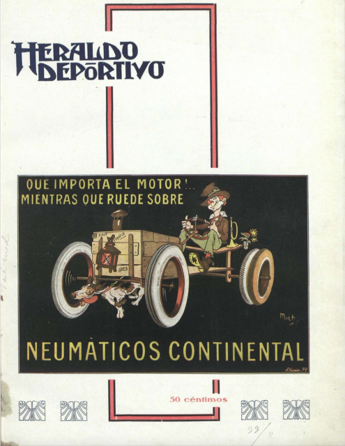 Portada del primer número de Heraldo deportivo. Fuente: Hemeroteca de la Biblioteca Nacional de España.