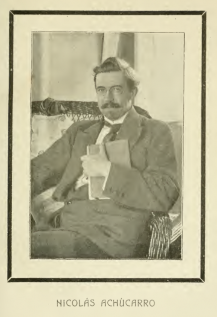 Fotografía de Nicolás Achúcarro en el Boletín de la Sociedad Española de Biología a modo de obituario. Tomo VII, 1919.